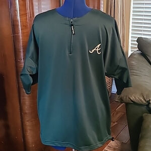 Oakland A's Easton Sz. XL. short sleeve 1/4 zip. Breathable air flap. (#1423).